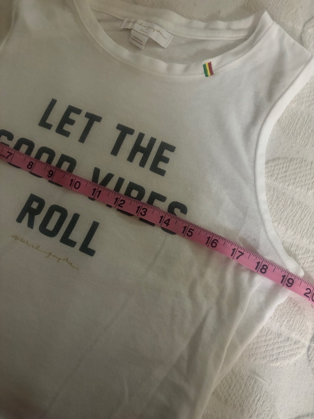 Spiritual Gangster White Graphic Muscle Tank - LET THE GOOD VIBES ROLL size S - Picture 3 of 8